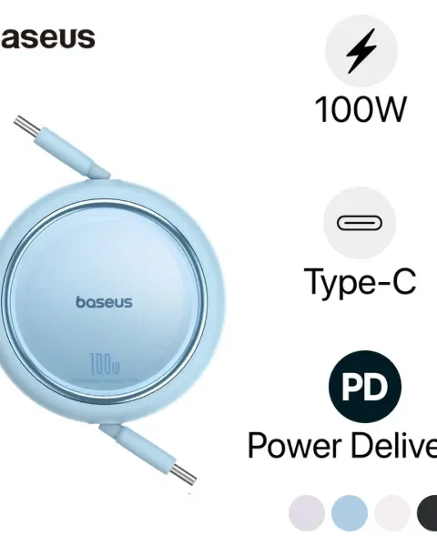 Cáp Baseus Free2Draw Mini Retractable Type-C to Type-C 100W 1M